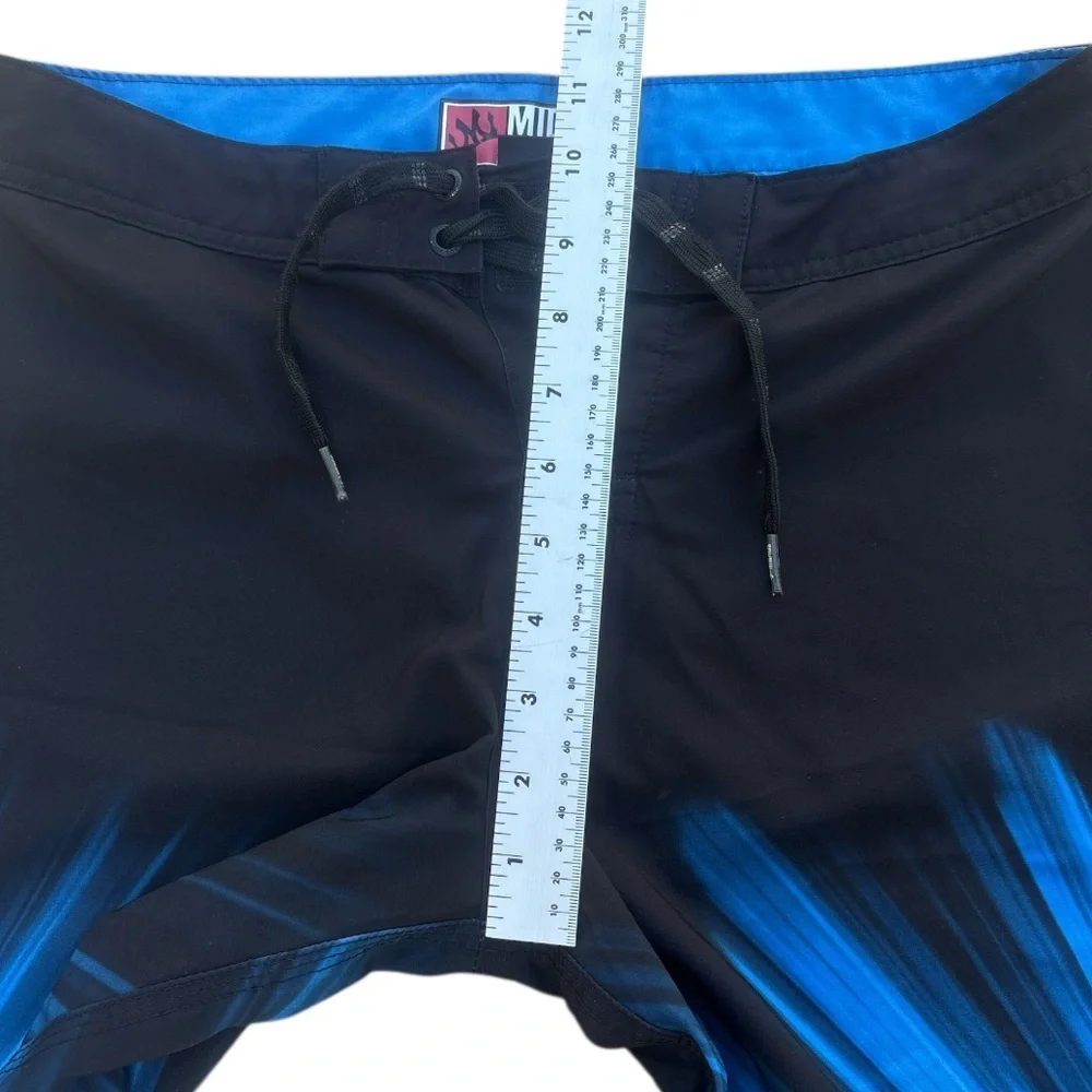 Boys Micros Black and Blue Burst Swim Shorts